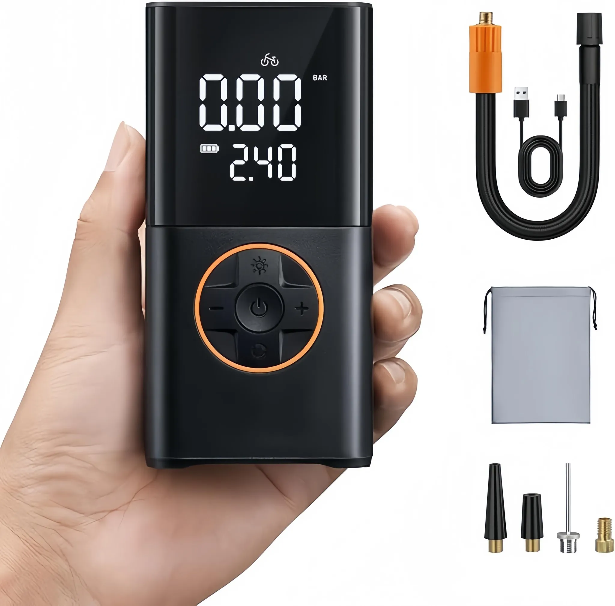 AstroAI L7 Kabellose elektrische Luftpumpe mit LED, Schwarz