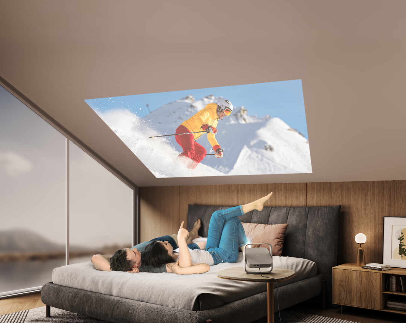 XGIMI Elfin Flip Plus Projektor Full HD 500 Lumen Google TV – Bild 4