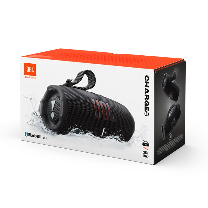 JBL Charge 6 Bluetooth-Lautsprecher 40 W IP68 24 h Akku Schwarz