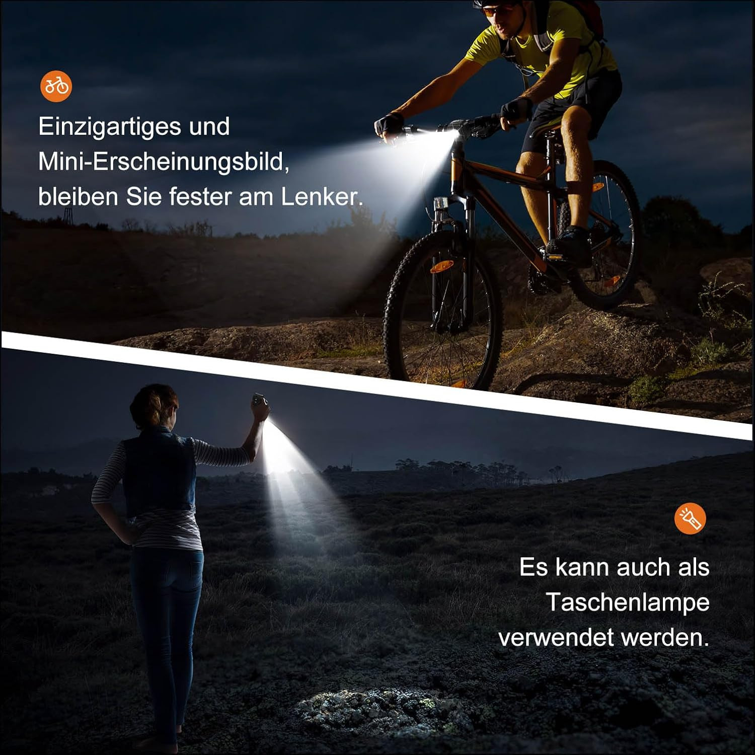 Antimi Fahrradlicht-Set StVZO USB-C IPX5 Frontlicht Rücklicht schwarz – Bild 3