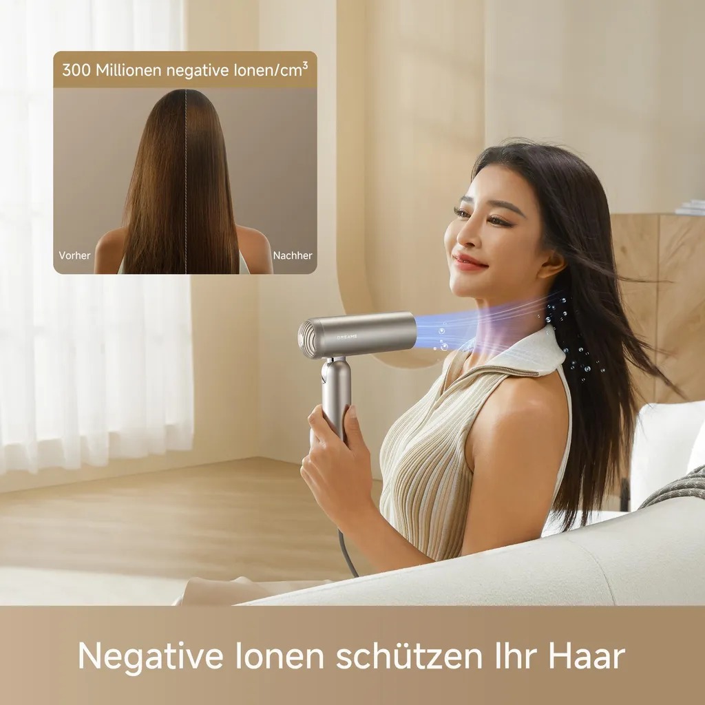 Dreame Pocket Pro Haartrockner 1300W 110.000 U/min Titanium Gold – Bild 3
