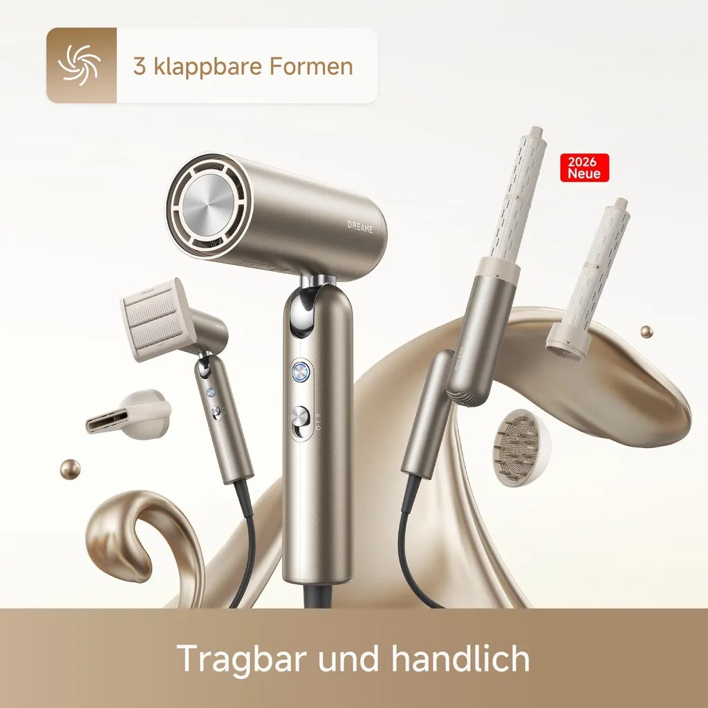 Dreame Pocket Pro Haartrockner 1300W 110.000 U/min Titanium Gold – Bild 6