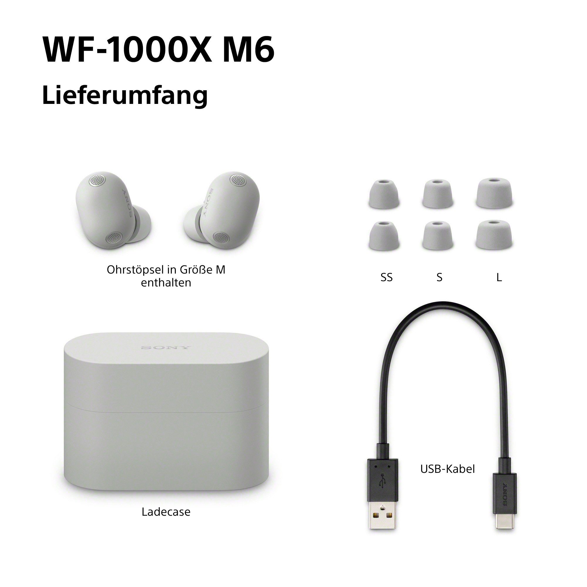 Sony WF-1000XM6 True Wireless BT In Ear Kopfhörer Platinum Silber – Bild 6